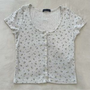 Brandy Melville Blue/Green Floral Zelly Top